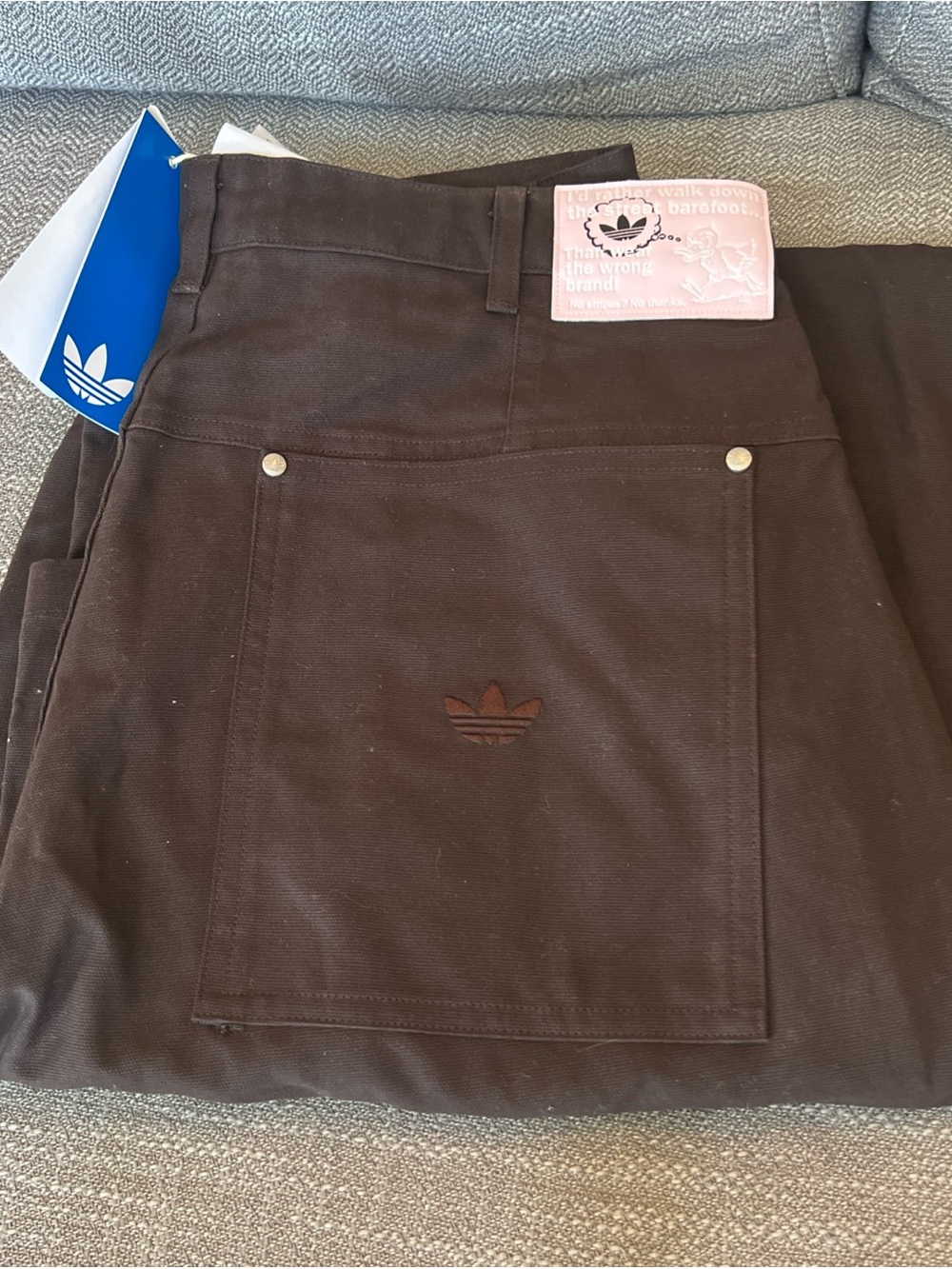 adidas Originals Canvas Cargo Work Pants Men's Lifestyle Casual AsiaFit KG6442